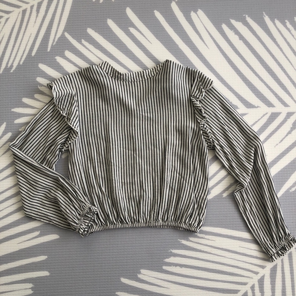 Striped linen crop shirt - Legoe Heritage NWOT